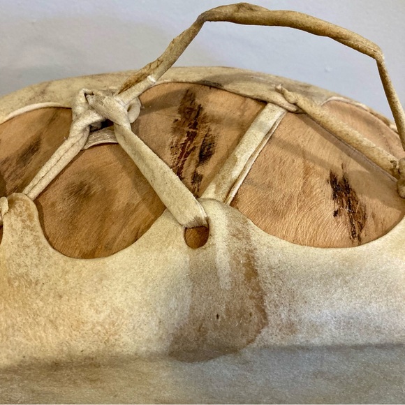 Rawhide Hand Drum Taos Pueblo Red Willow Leather and Wood - Picture 9 of 14